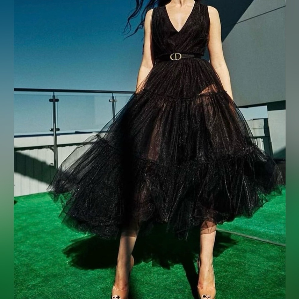 Custom made black dress. In excellent condition. Worn 1x